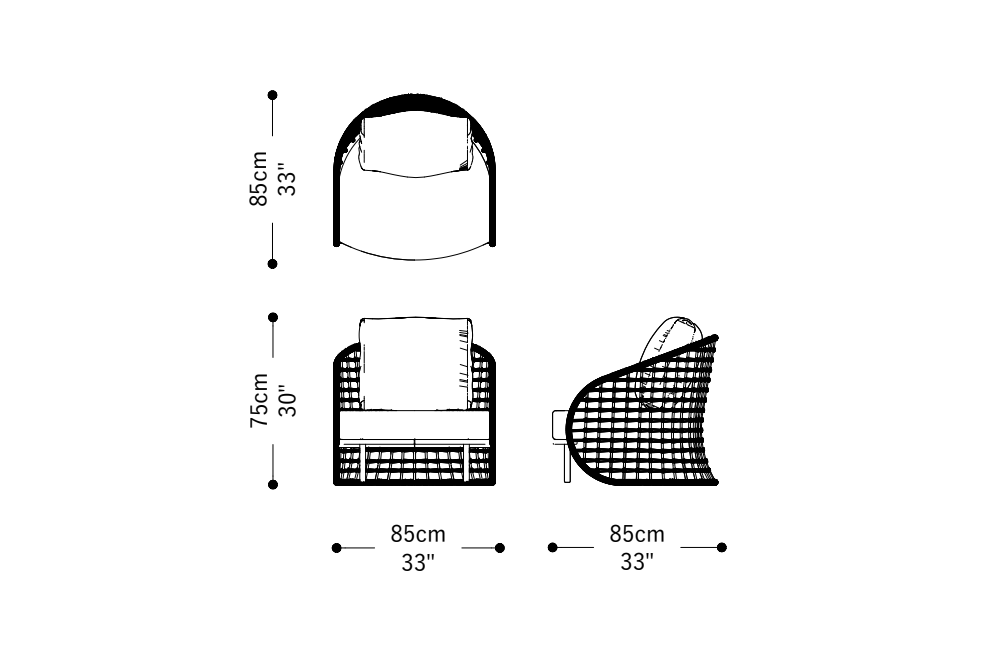 Image of the main dimensions of the product